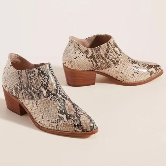 ANTHROPOLOGIE Marion Python Snakeskin Ankle Boots - Picture 11 of 12